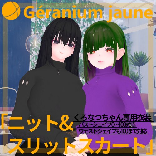 くろなつちゃん用衣装　スリットスカート＆ニット